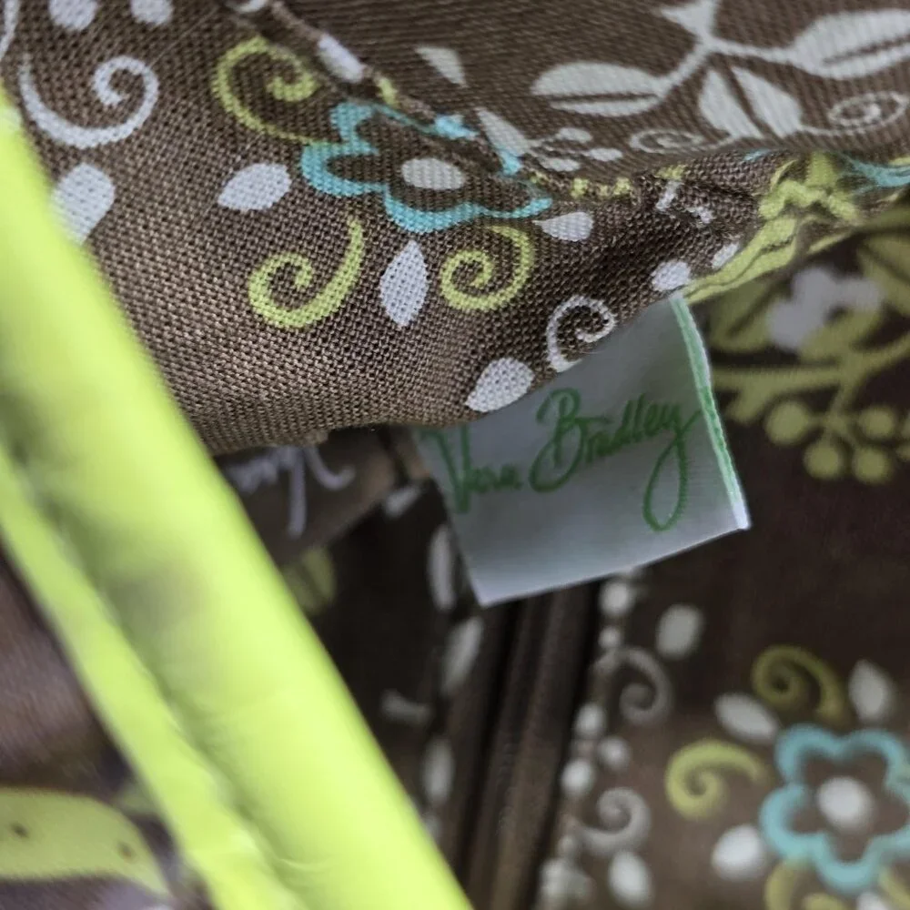 Vera Bradley Tied Together Hobo Bag Womens Brown Sittin in a Tree Birds Purse